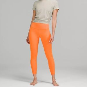 Lululemon Wunder Under HR Tight 25", orange soda, size 8